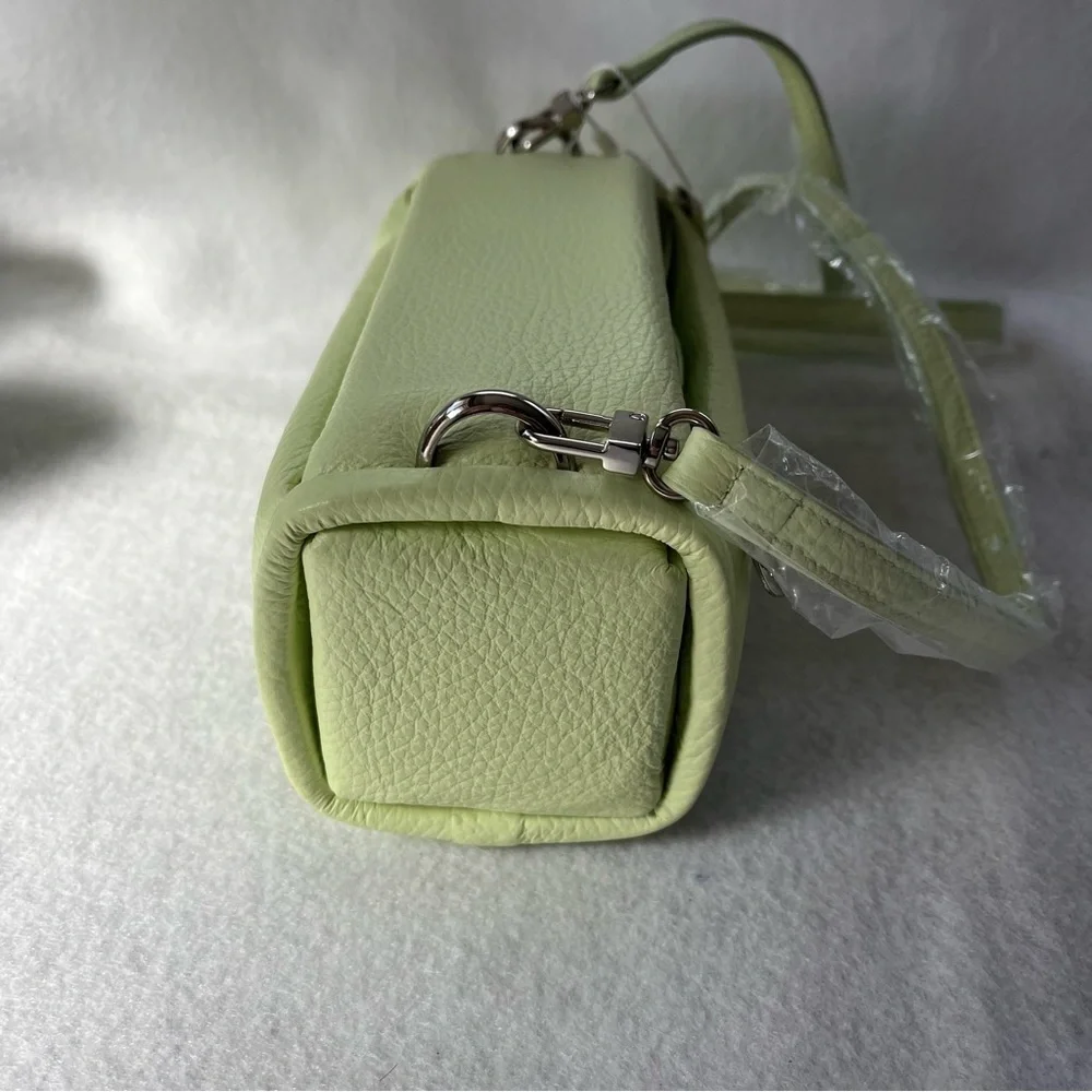 NEW HYETHE Soft Pillow Leather Mini Bag Light Lime Green Korea Crossbody